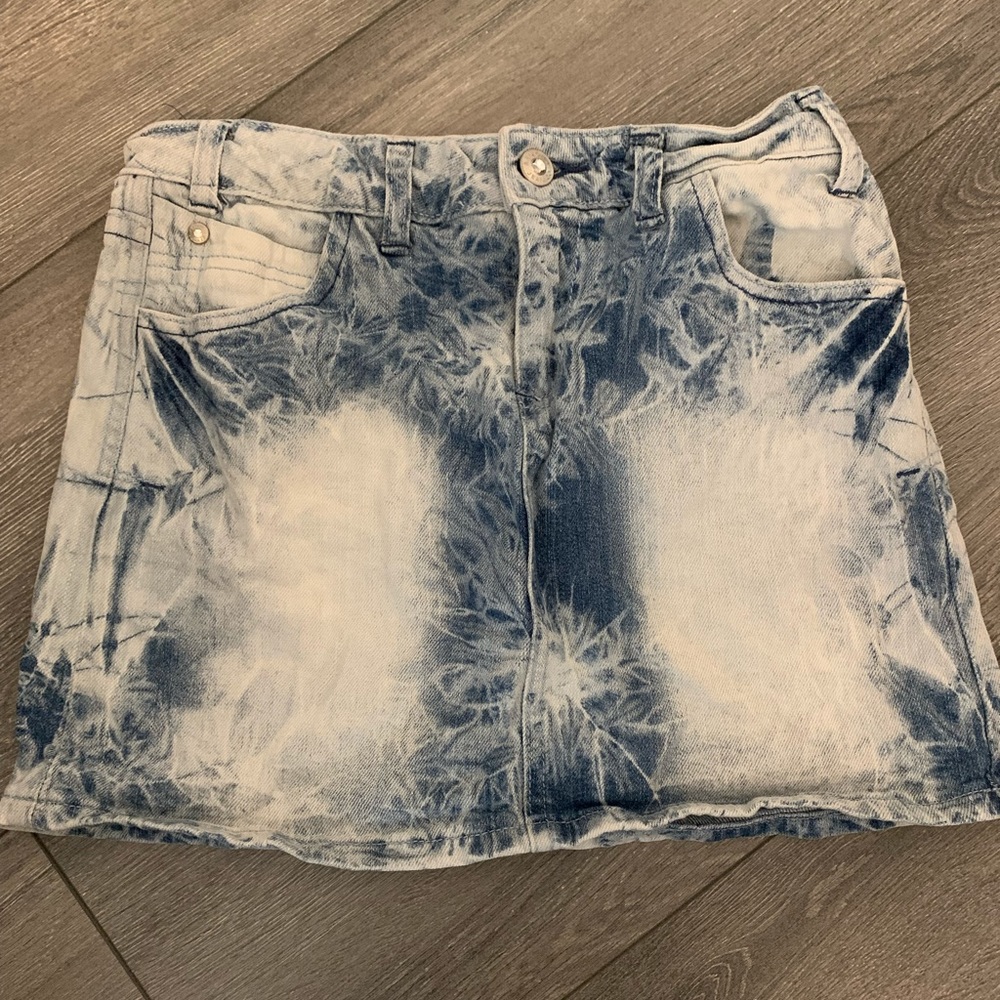 Acid Wash Mini Jean Skirt